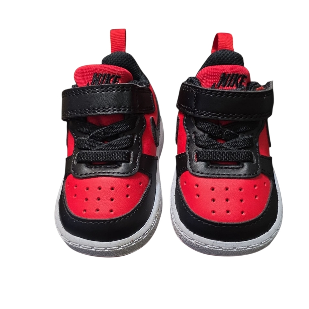 Nike Court Borough Low 2 Sneakers Size 2C Black University Red‎ Shoes
